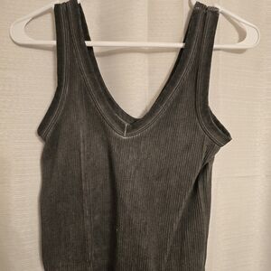 Rue21 Dark Gray Ribbed Tank Top